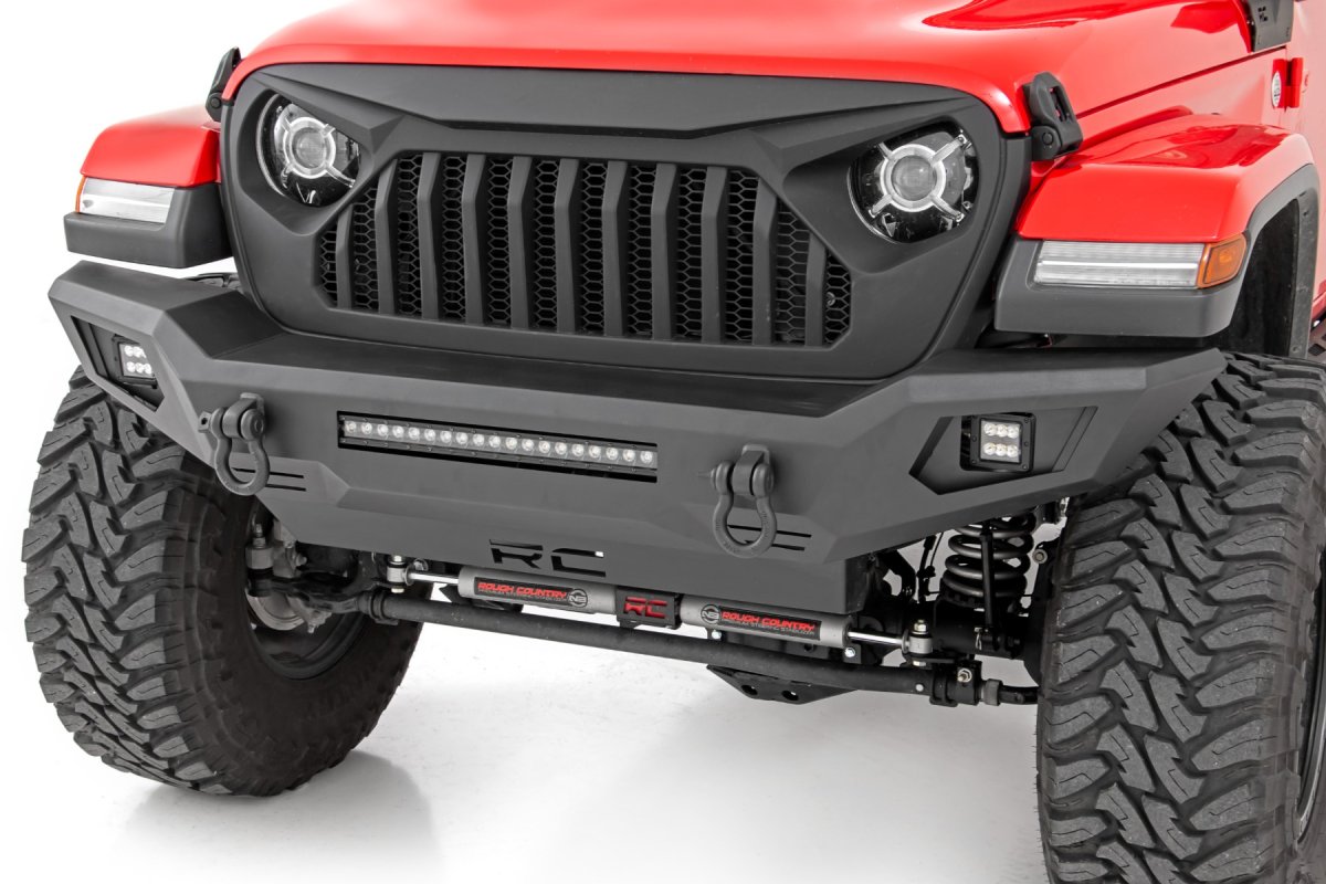 Jeep Gladiator Front Bumper - Rough Country - Full Width High Clearance with Skid Plate - '20-'23